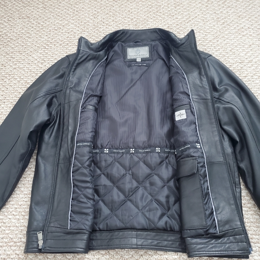 Leather Jacket Boston Harbour View 2